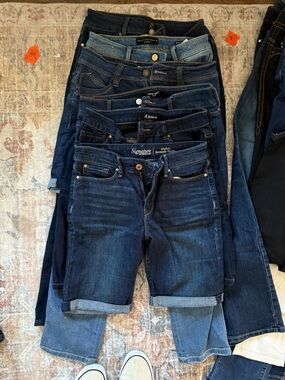 Women's Dark Blue Denim Jean Shorts